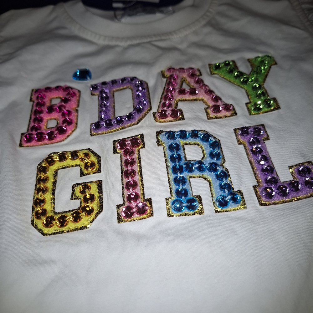 Lola + The Boys Colorful Sequin BDAY GIRL Tee - Picture 6 of 6